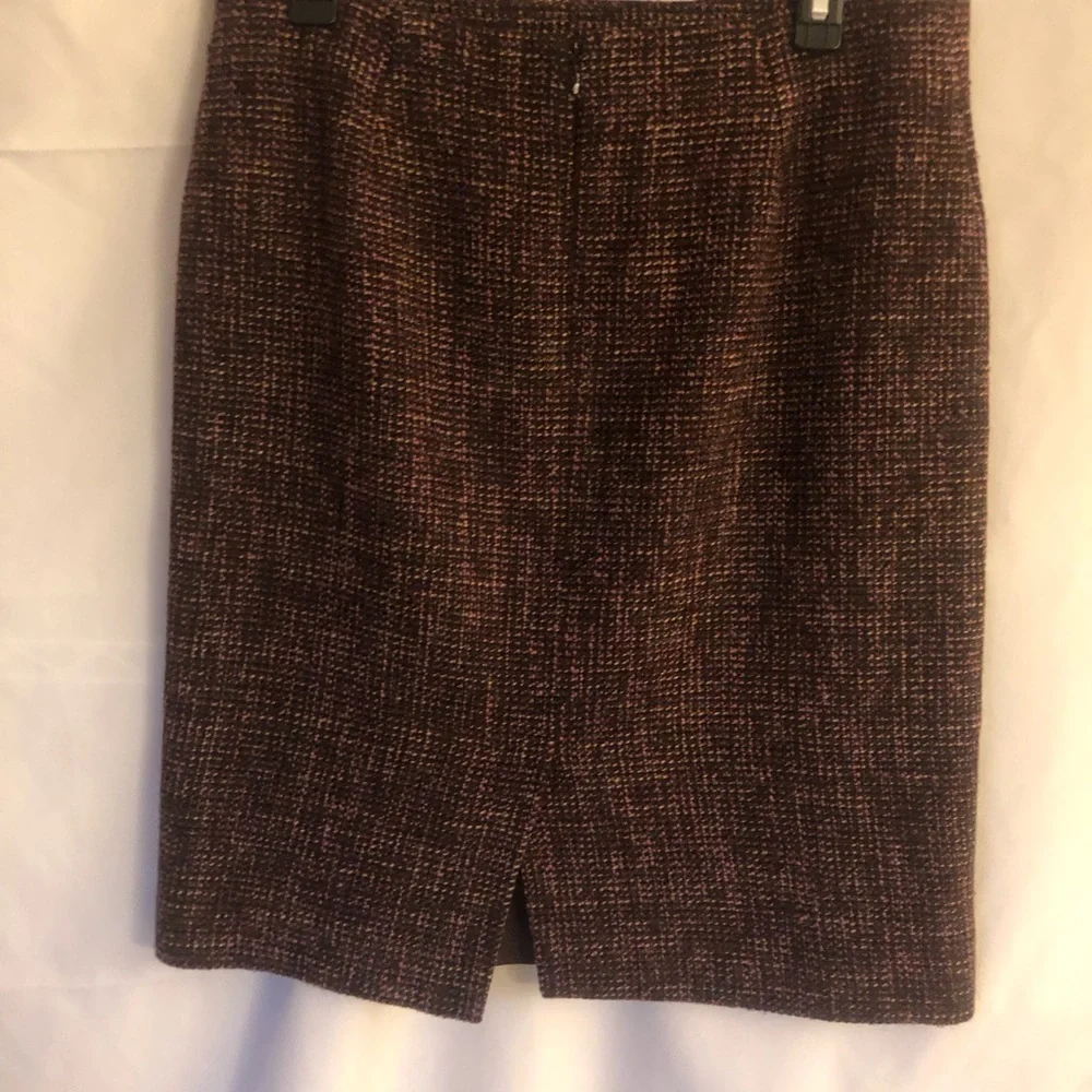 Ann Taylor Tweed Pencil Skirt with Fringe Detail Size 10
